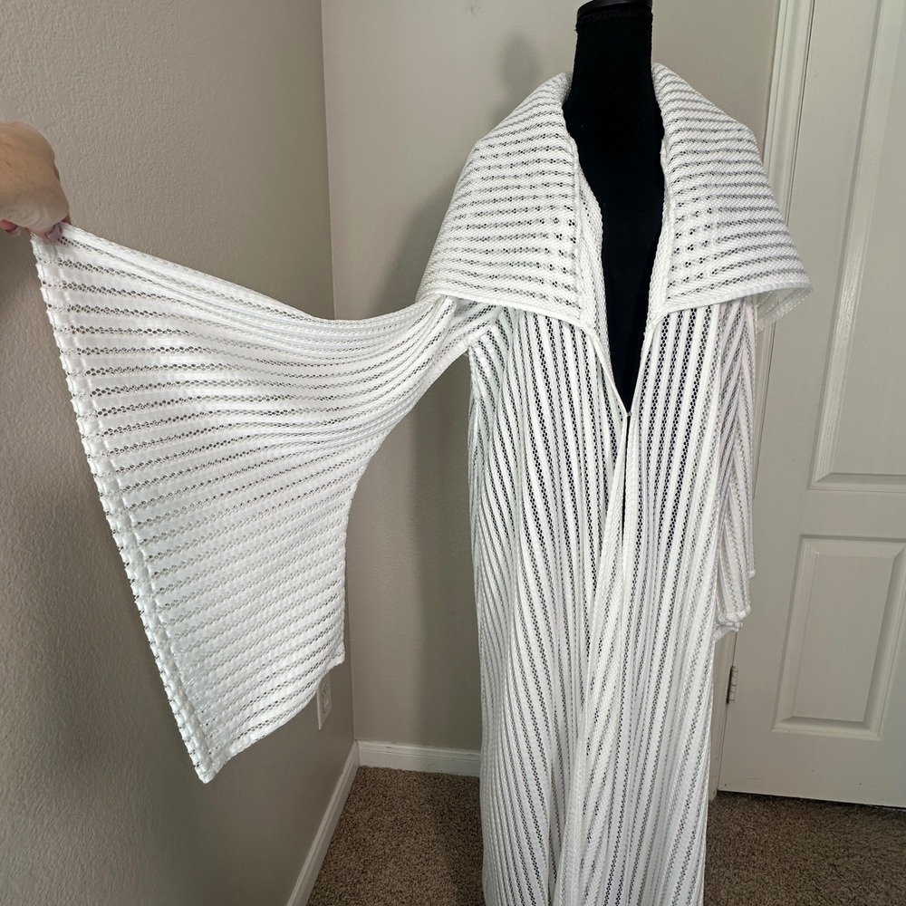 Yoshi Zen Intergalactic Druid Robe White Unisex Spiritual Beach Artisan Handmade - Picture 3 of 13